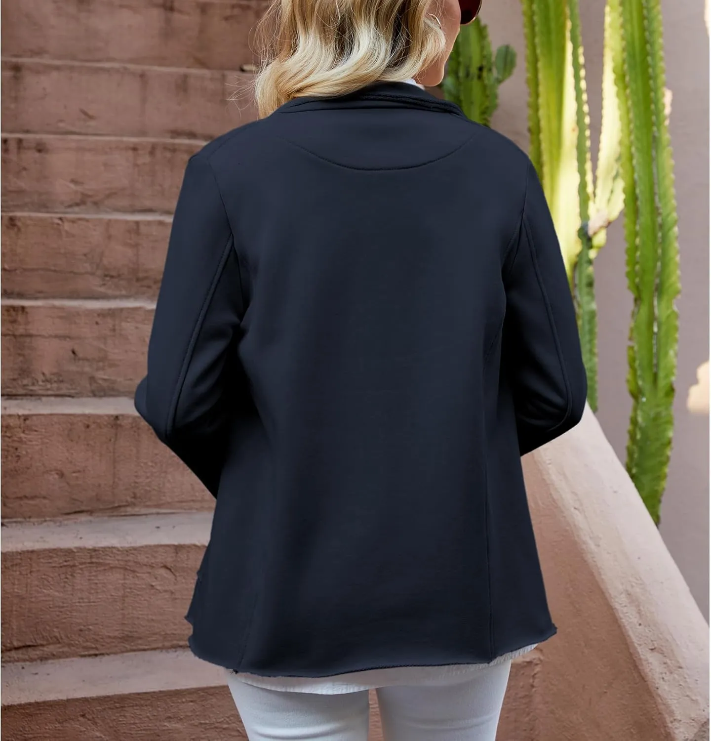 Ainangua Classic Trench Coats for Women Double Breasted Belfast Fleece Peacoat Jackets Essentials Fall Winter Coat