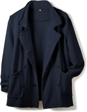 Ainangua Classic Trench Coats for Women Double Breasted Belfast Fleece Peacoat Jackets Essentials Fall Winter Coat