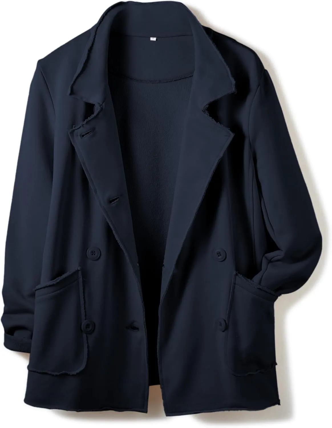 Ainangua Classic Trench Coats for Women Double Breasted Belfast Fleece Peacoat Jackets Essentials Fall Winter Coat