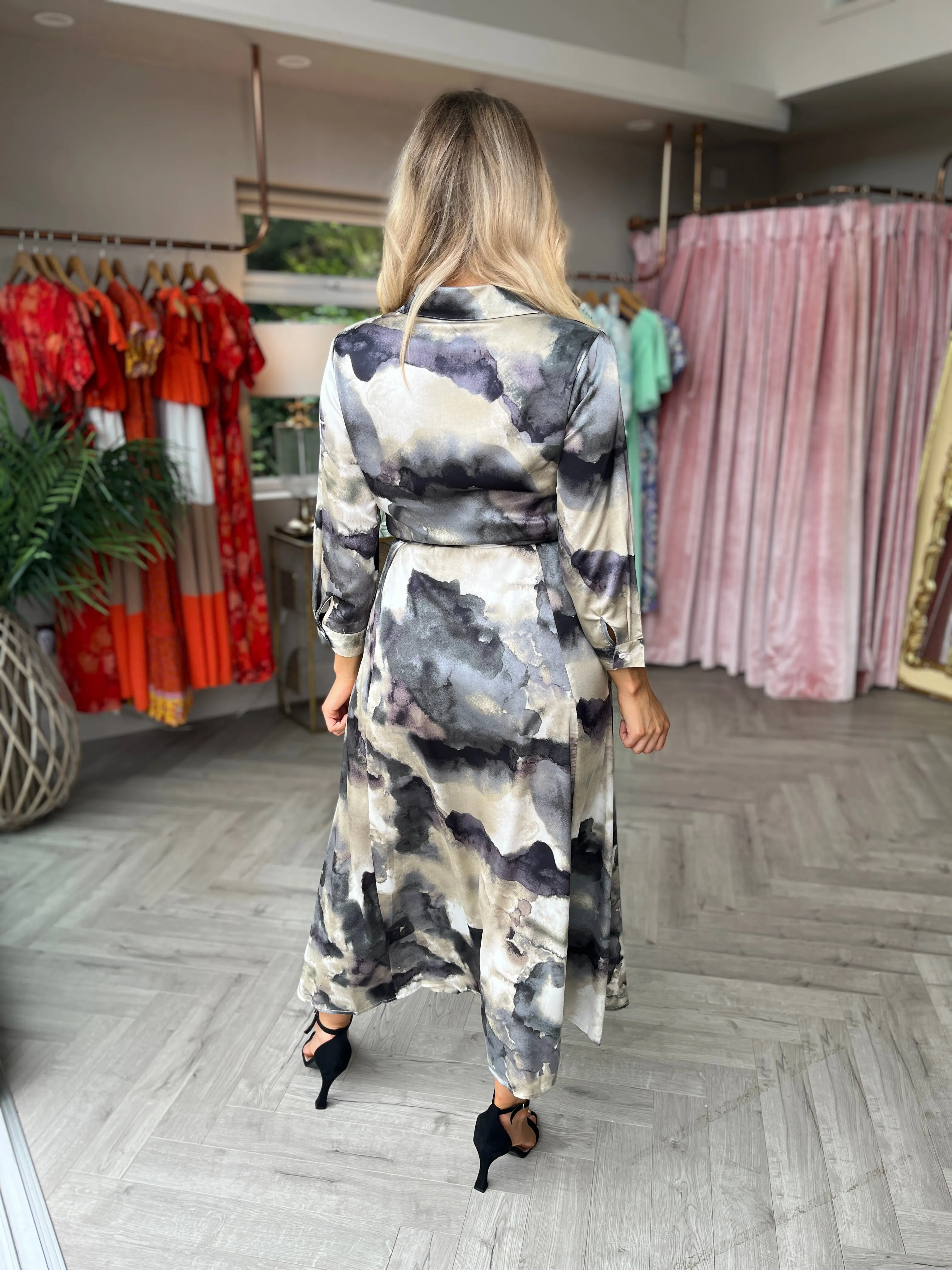 Angela Shirt Dress Grey