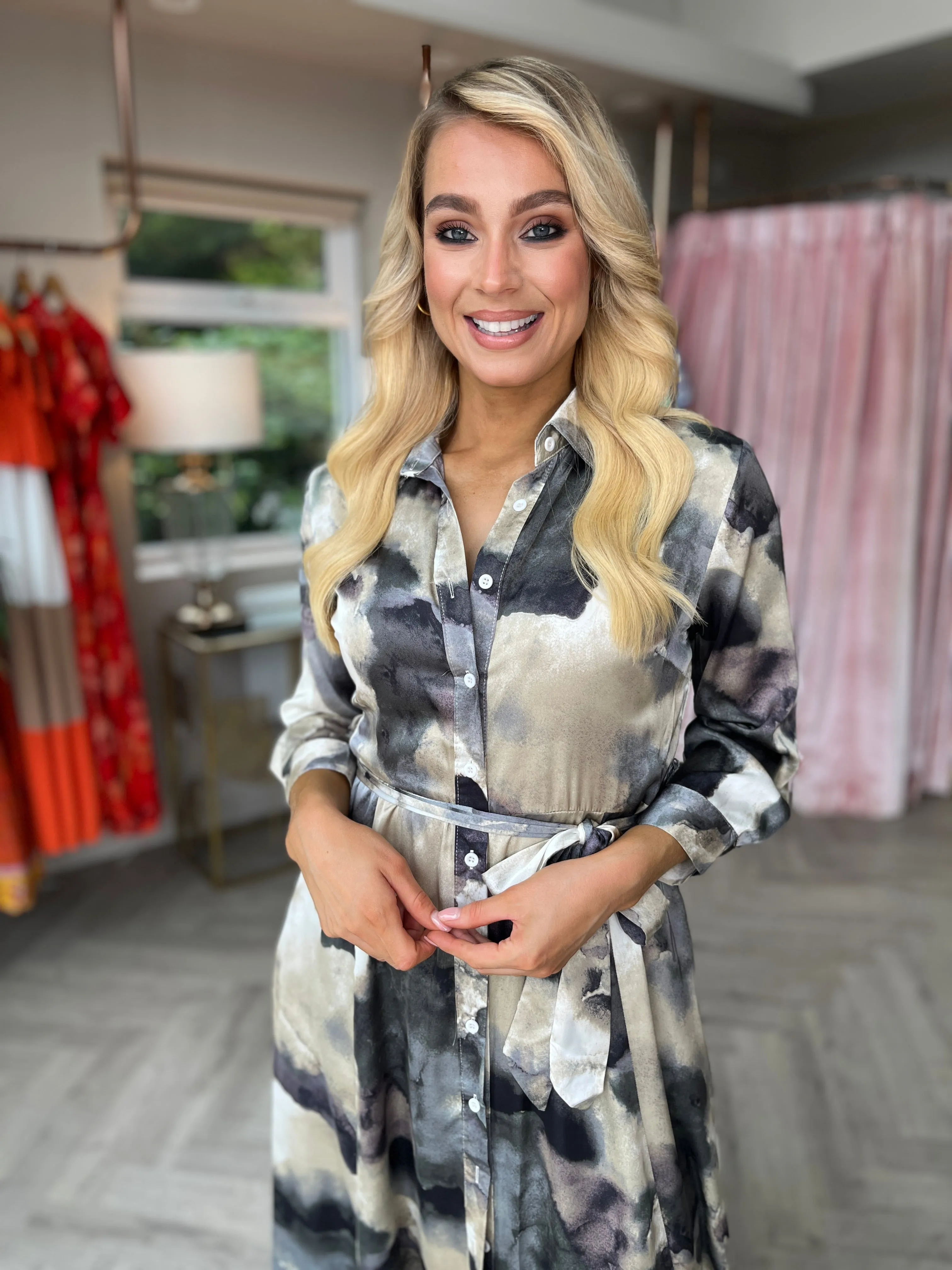 Angela Shirt Dress Grey