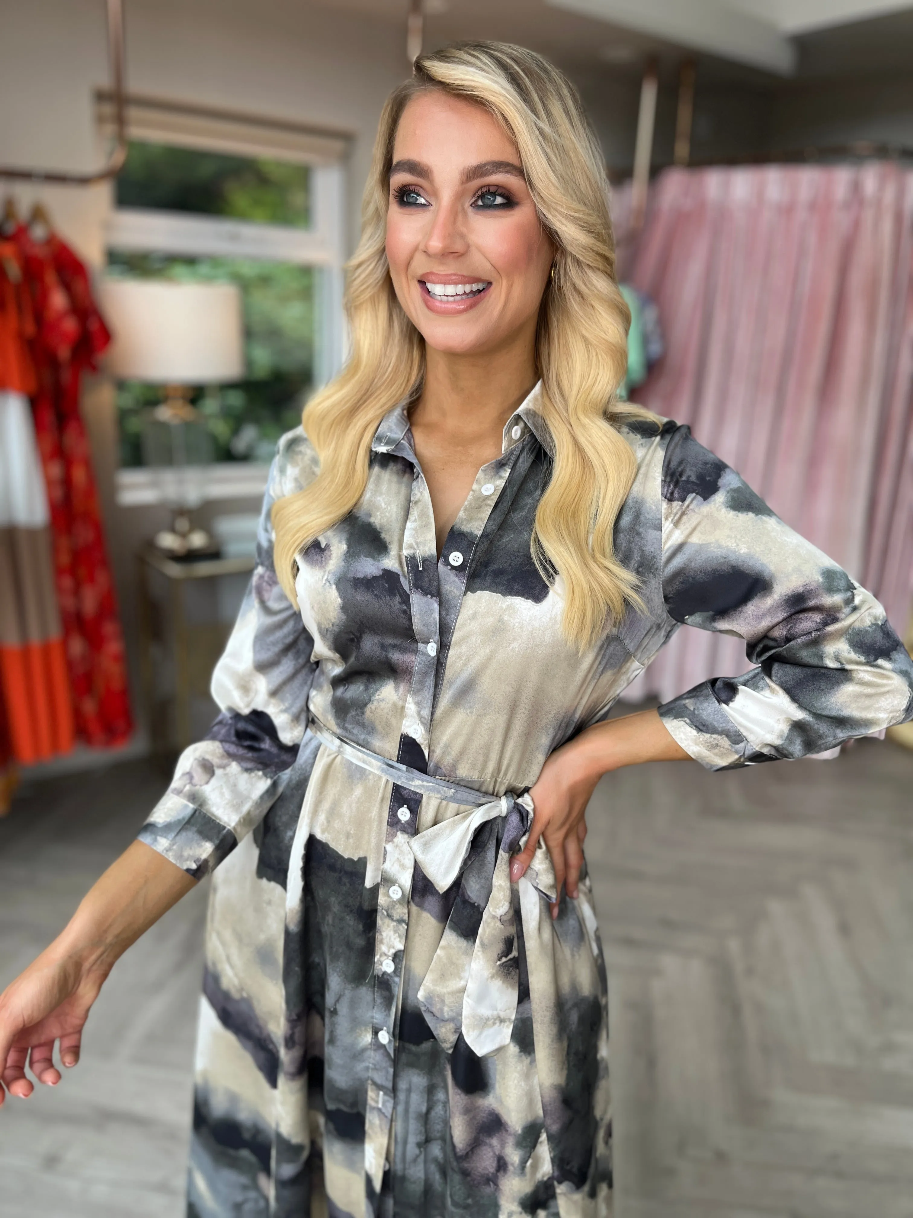 Angela Shirt Dress Grey