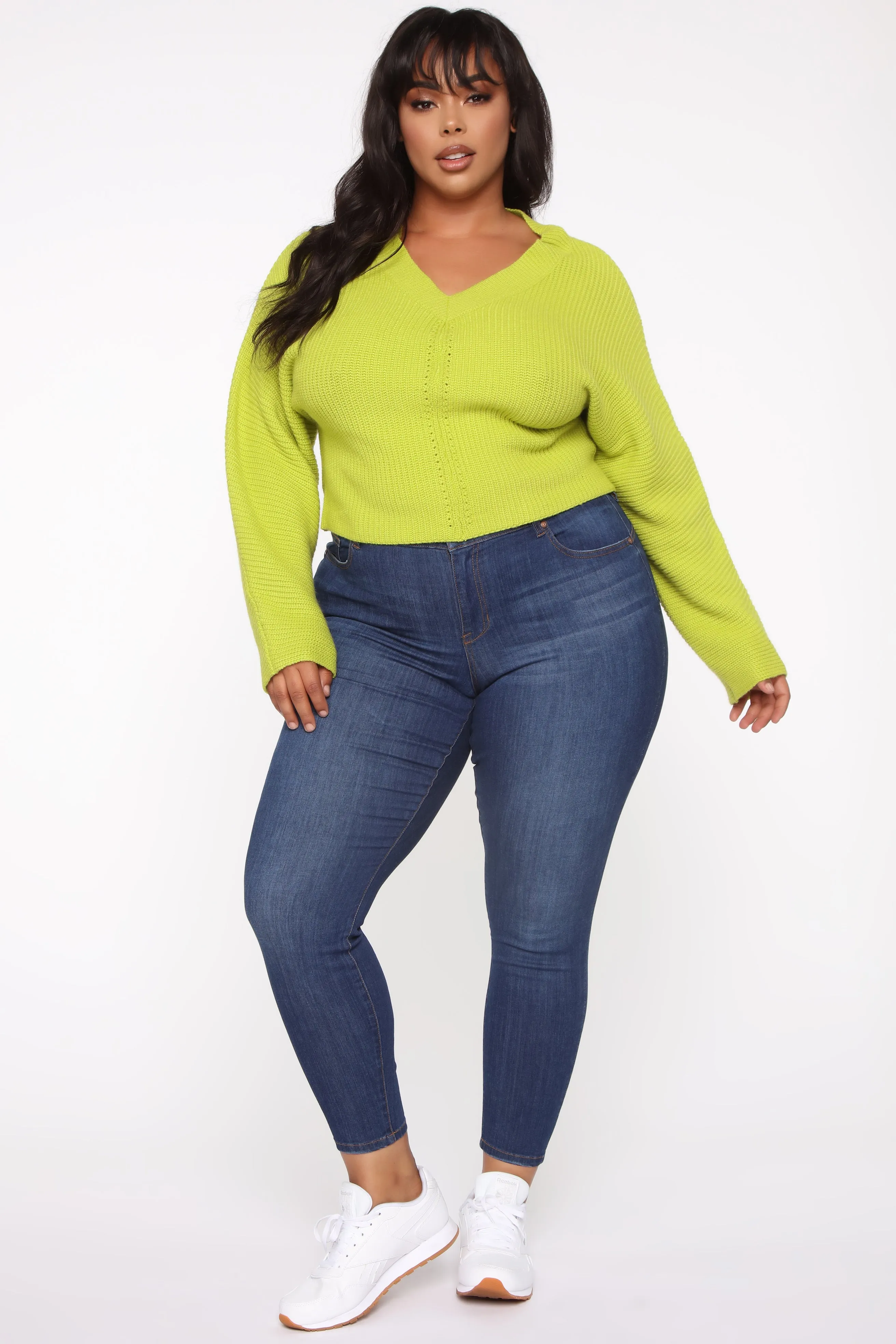 Baby Take Me Back Sweater - Lime