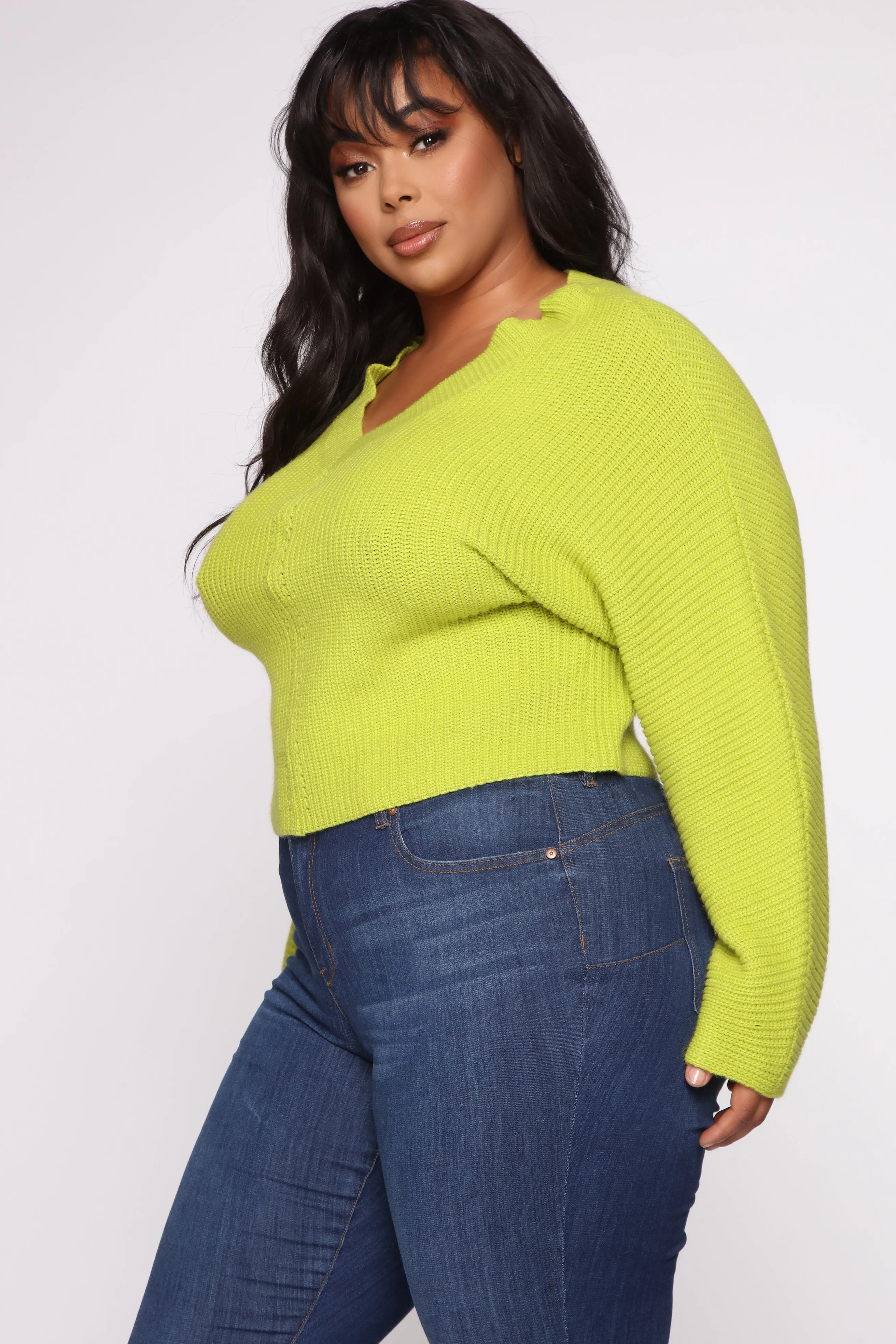 Baby Take Me Back Sweater - Lime