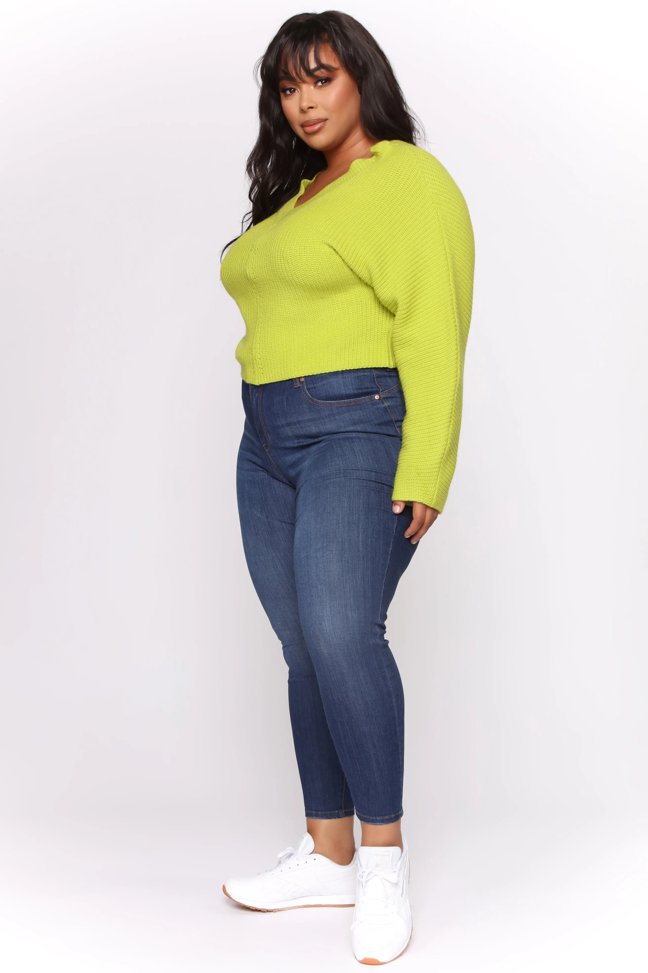 Baby Take Me Back Sweater - Lime