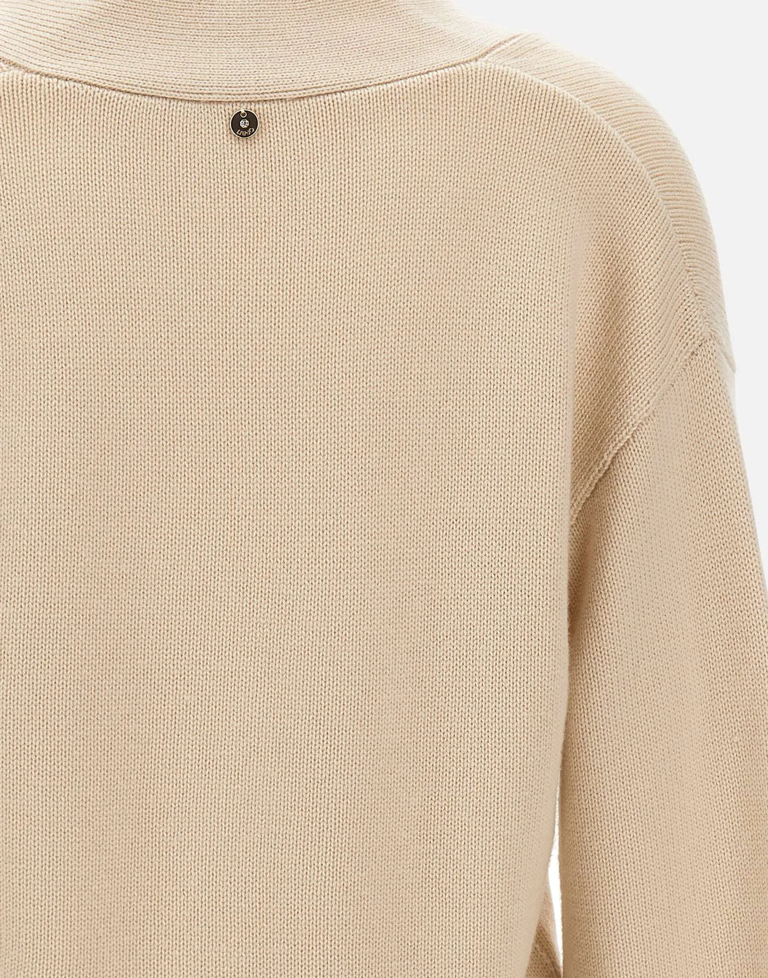 Beige Wool and Cashmere Blend Sweater