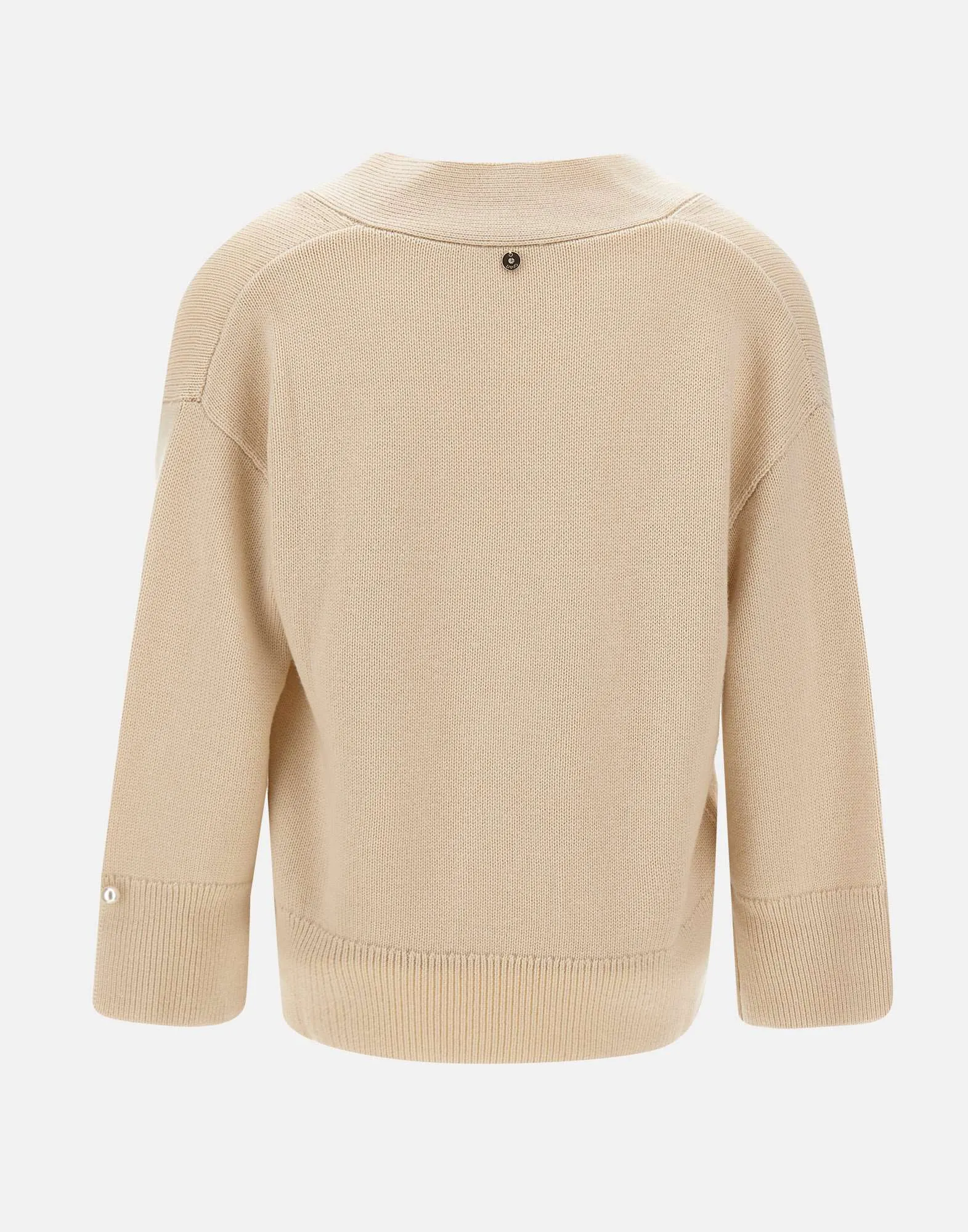 Beige Wool and Cashmere Blend Sweater
