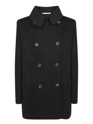 Blanche Wool and Cashmere Black Coat