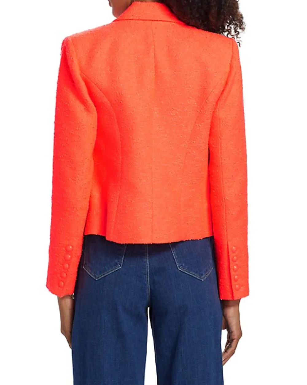 Bright Orange Brooke Double Breasted Crop Blazer