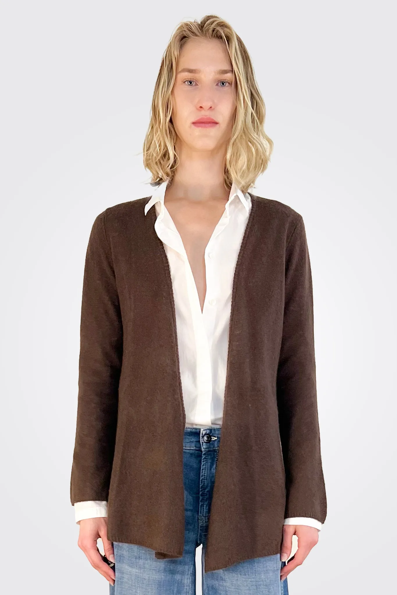 Cashmere Open Duster - Chocolate