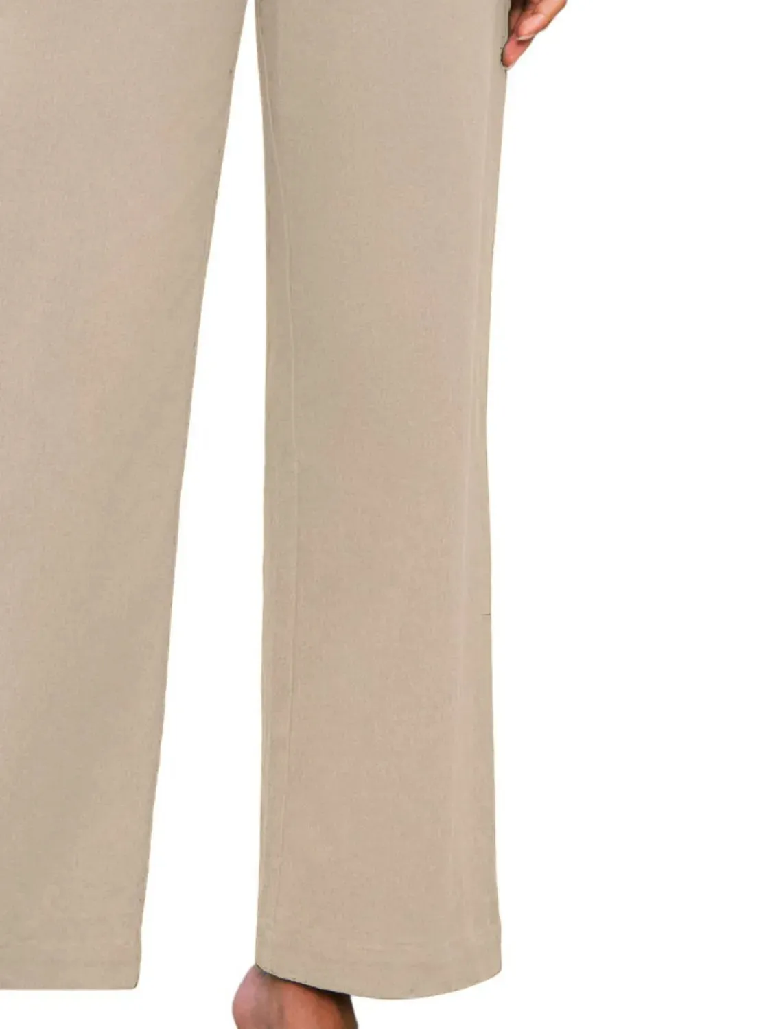 Closet Staple Design Gold Button High Waist Wide Leg Pants- Various Colors Options