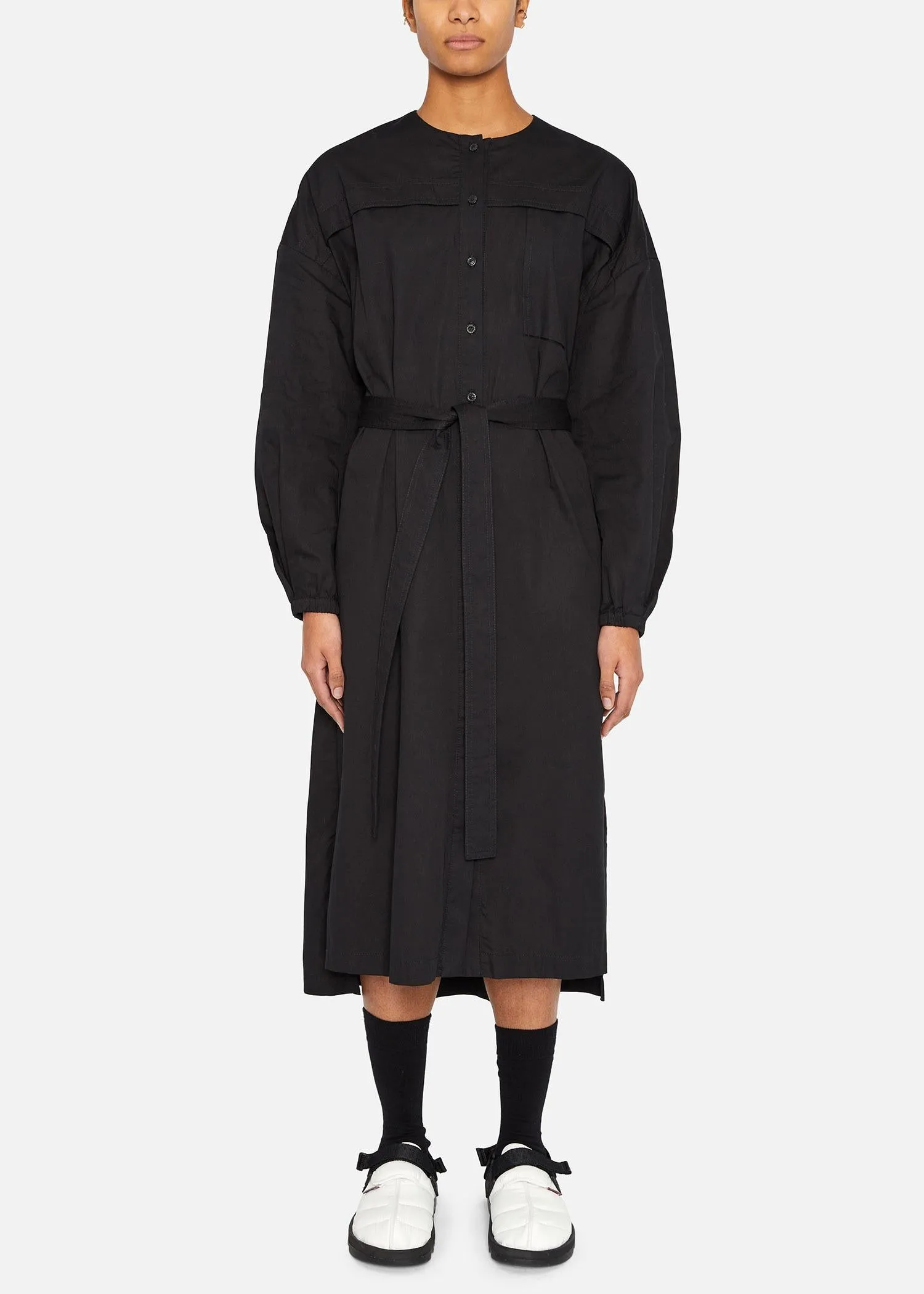 COM.PACKED SHIRT DRESS BLACK