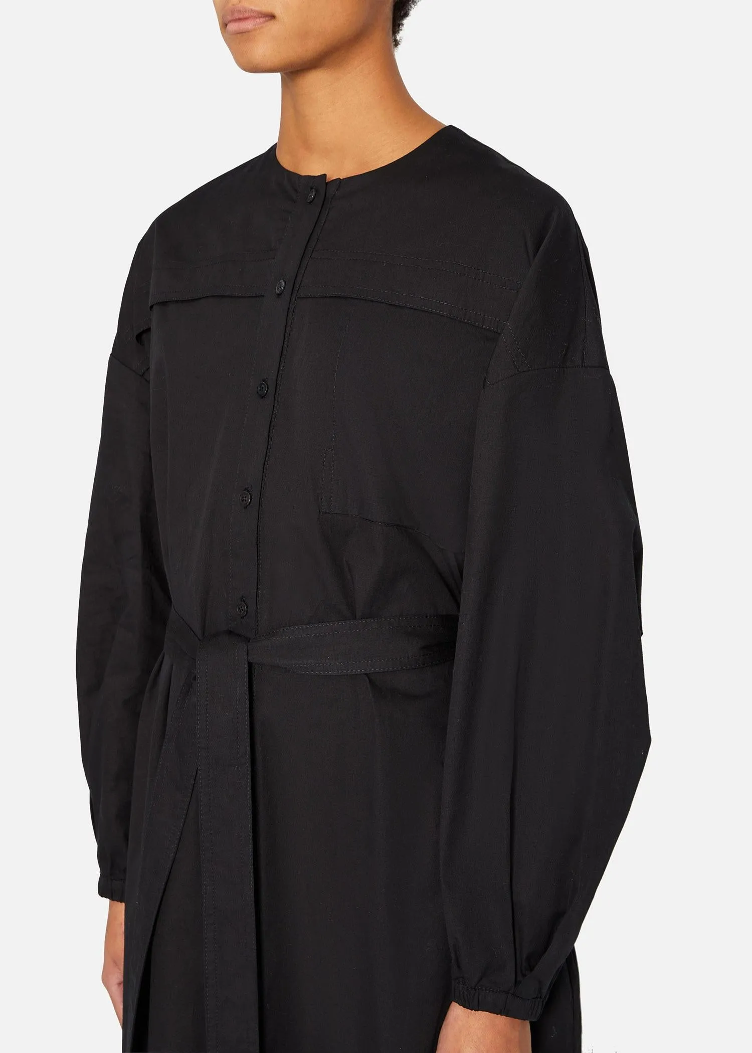 COM.PACKED SHIRT DRESS BLACK
