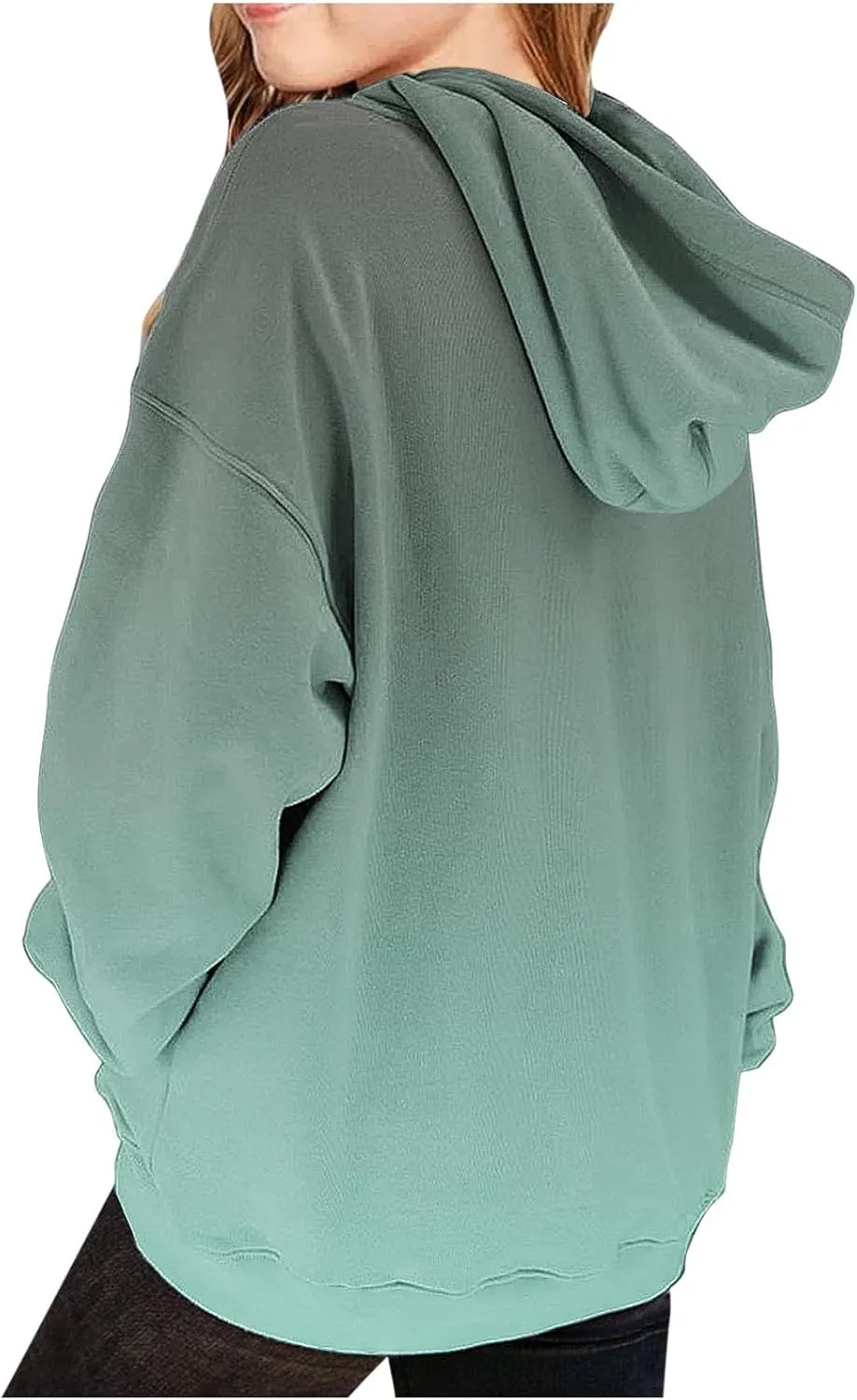 Cute Hoodies for Teen Gril Trendy Gradient Oversized Hooded Sweatshirts Long Sleeve Gril Pullover Tops 2-13 Years