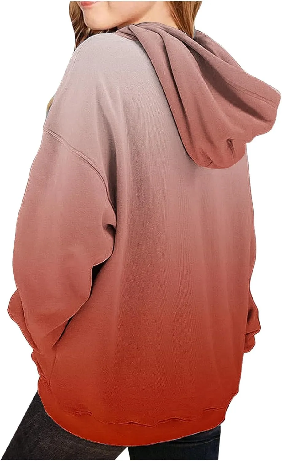 Cute Hoodies for Teen Gril Trendy Gradient Oversized Hooded Sweatshirts Long Sleeve Gril Pullover Tops 2-13 Years