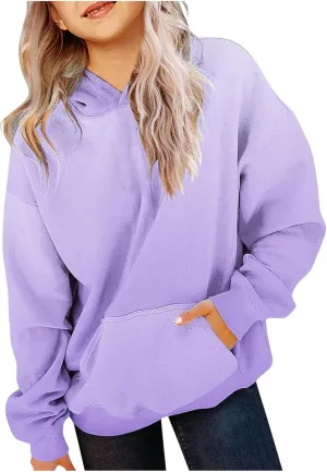 Cute Hoodies for Teen Gril Trendy Gradient Oversized Hooded Sweatshirts Long Sleeve Gril Pullover Tops 2-13 Years