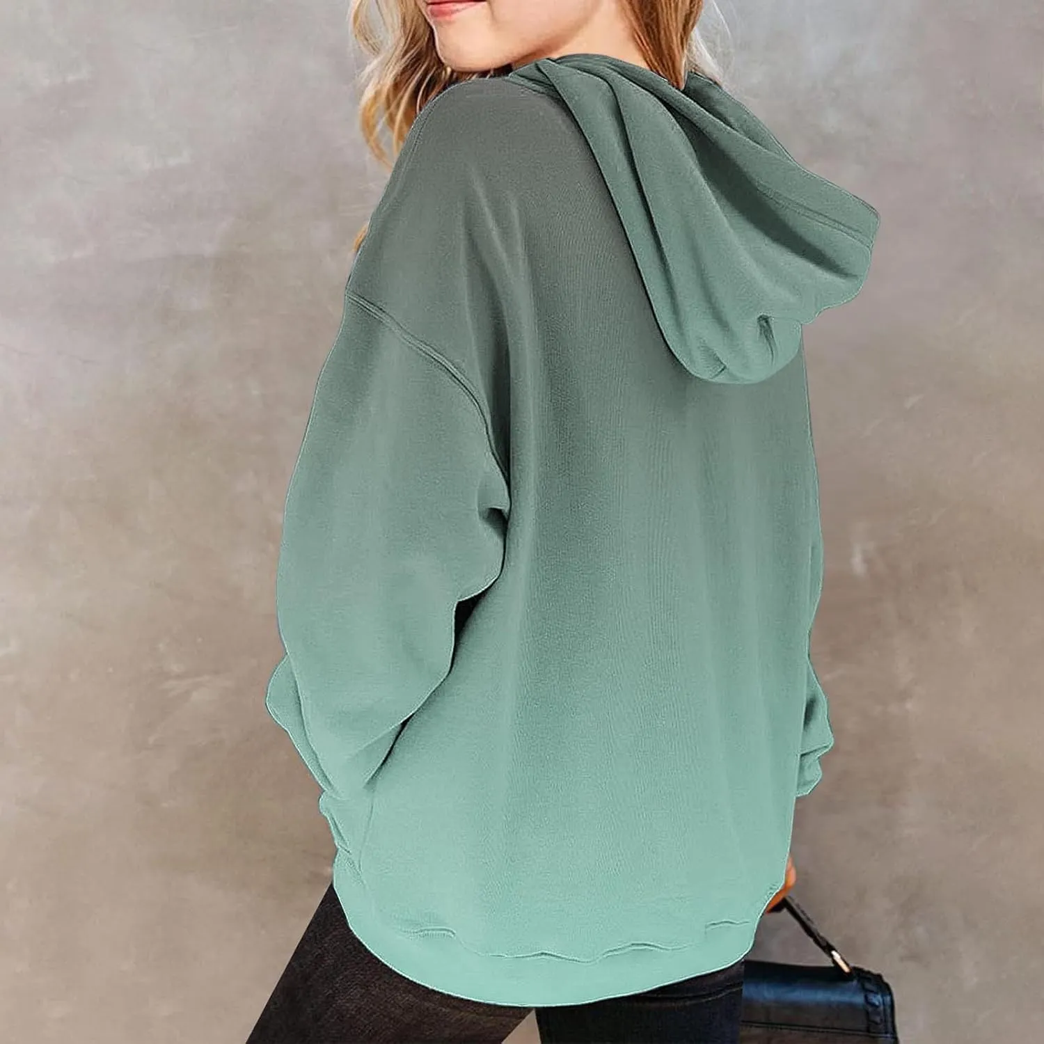 Cute Hoodies for Teen Gril Trendy Gradient Oversized Hooded Sweatshirts Long Sleeve Gril Pullover Tops 2-13 Years