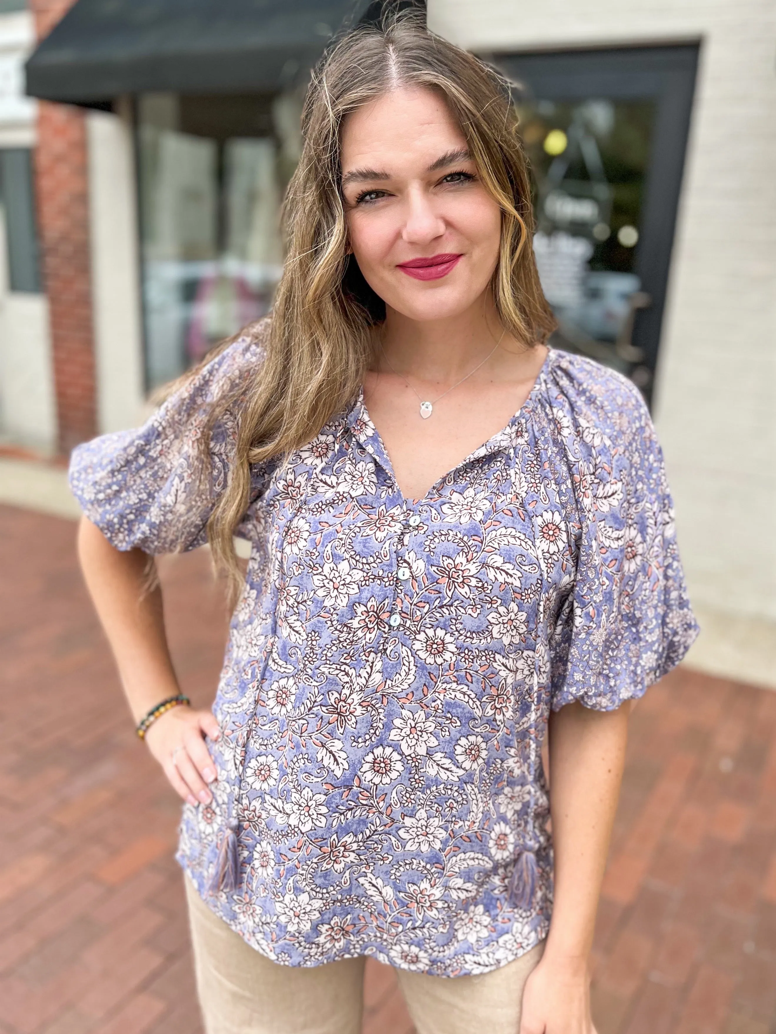 Dusty Purple Floral Blouse