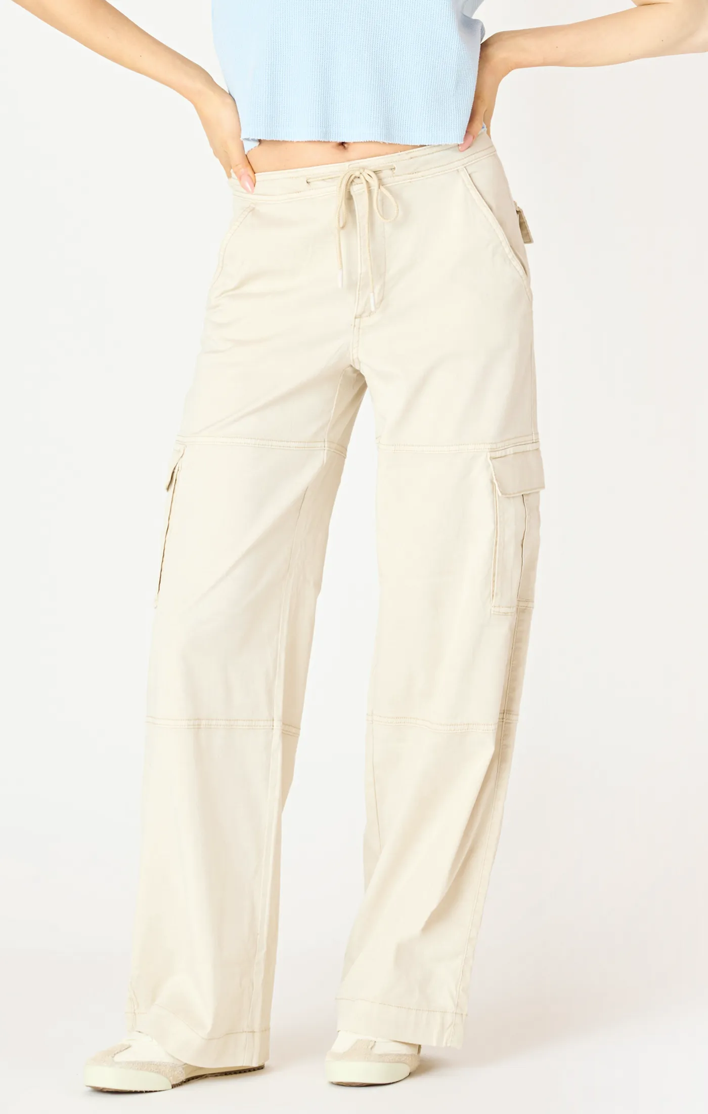 Fluid Cargo Pants | Cream Beige