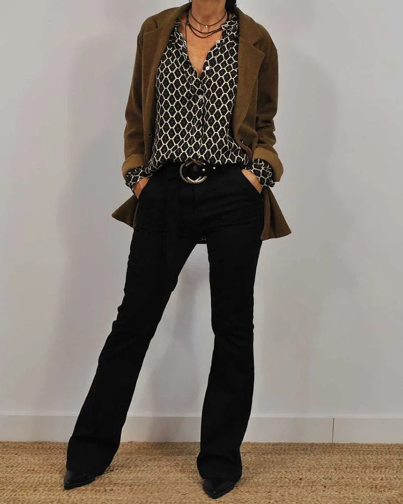 Geometrische Hela Blouse - Stijlvolle Pasvorm en Comfort voor Elke Dag