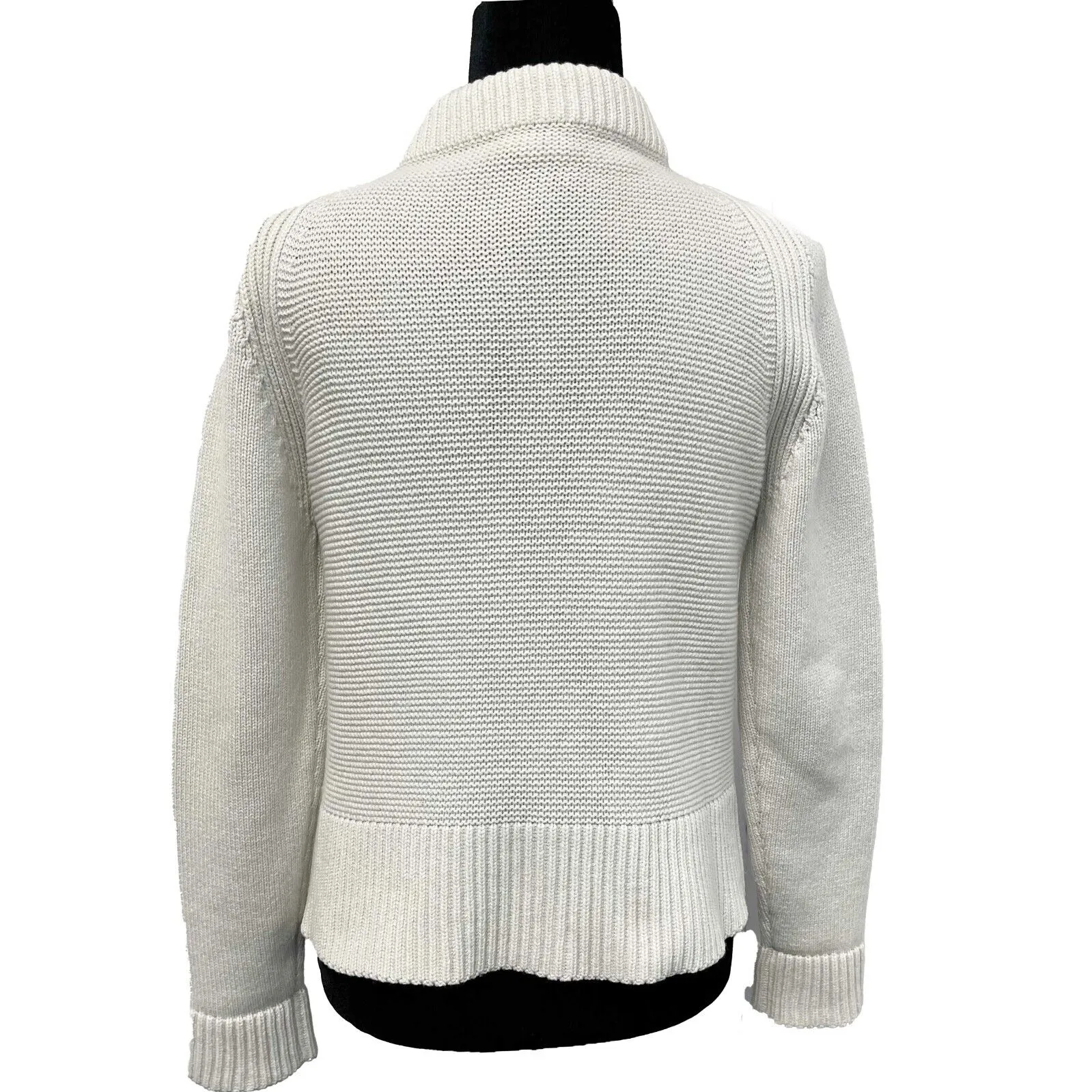 Hermes Excellent Ivory virgin wool cardigan 36 US 4 - zip up sweater coat jacket