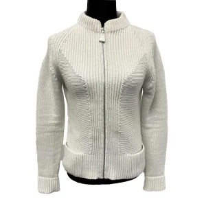 Hermes Excellent Ivory virgin wool cardigan 36 US 4 - zip up sweater coat jacket