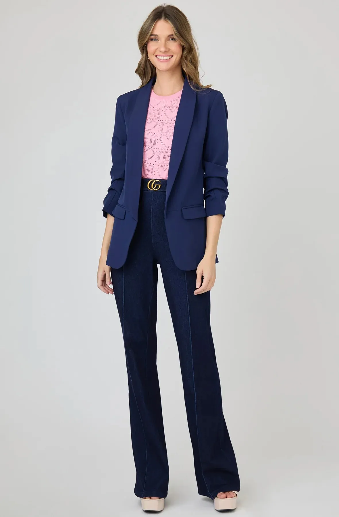 High Waist Denim Trousers