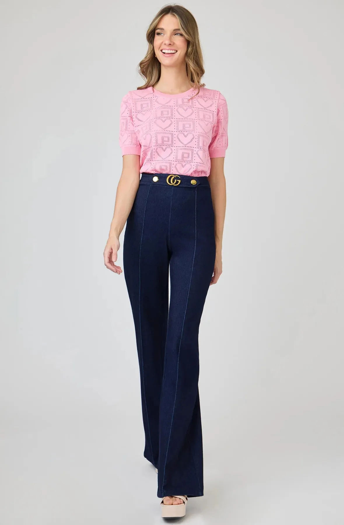 High Waist Denim Trousers