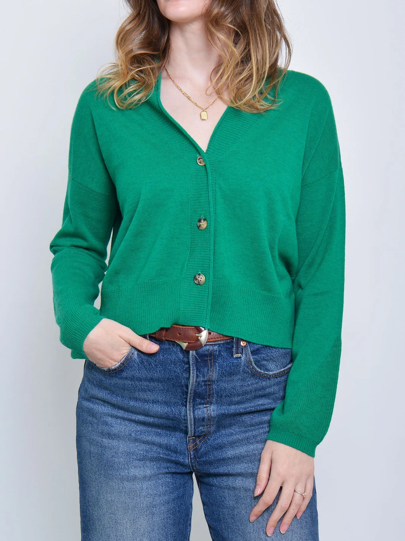 JAMES MELBOURNE BOXY CROPPED CARDIGAN