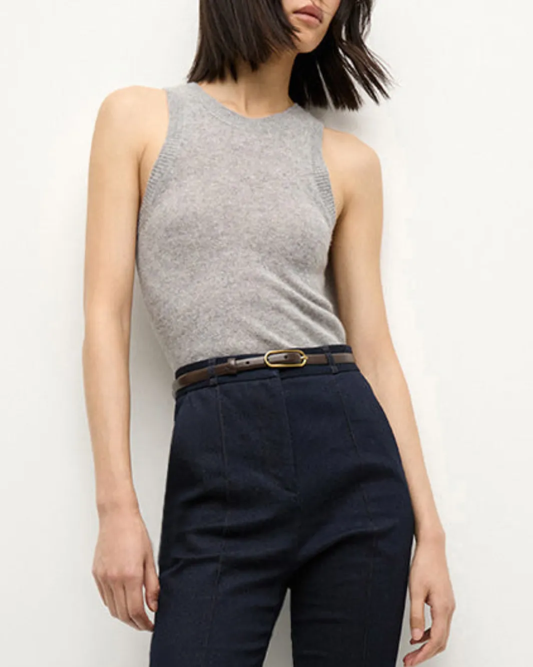 JERREL CASHMERE TANK IN HEATHER GREY