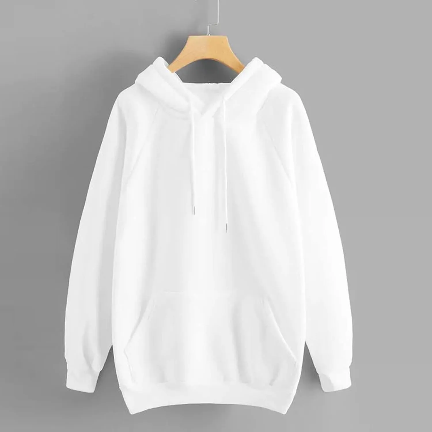 Lightweight Drawstring Hoodies for Women Fall Winter Solid Color Hooded Sweatshirt Oversized Long Sleeve Pullover Top
