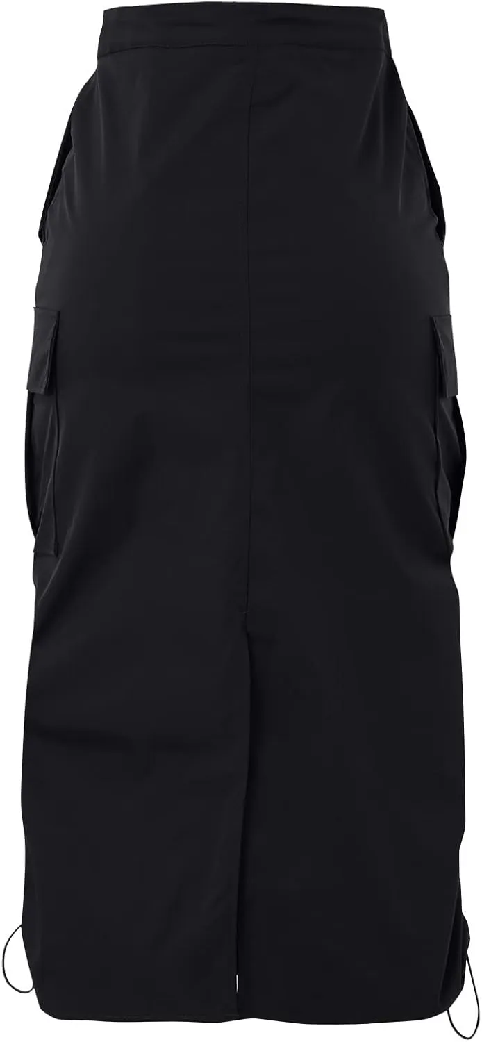 Long Skirt for Women Cargo Midi Elegant Pencil Skirt Beach Maxi Sexy Midi Skirts with Pocket Pencil Skirt for