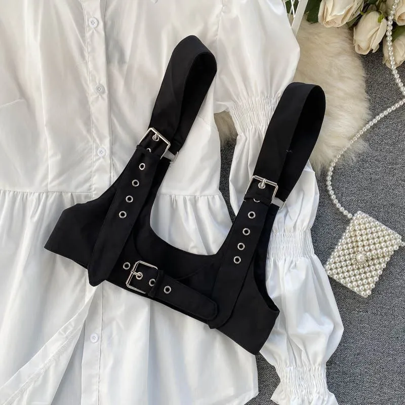 Lucy Puff sleeves Blouse with Gormmet Body Harness