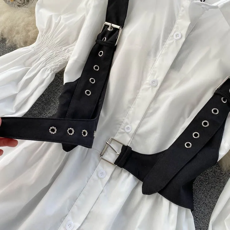 Lucy Puff sleeves Blouse with Gormmet Body Harness