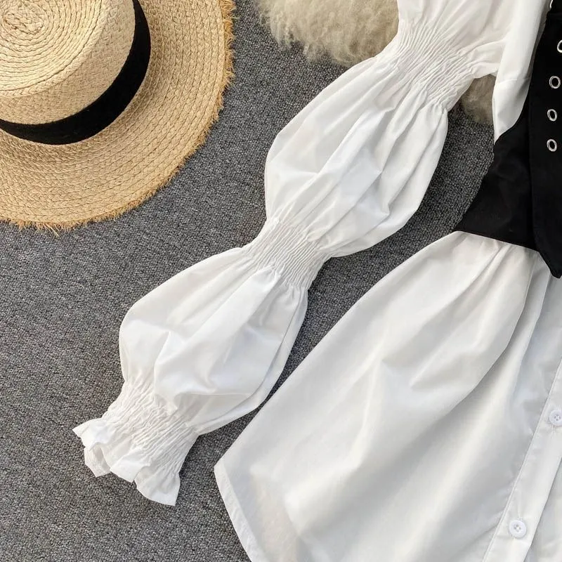 Lucy Puff sleeves Blouse with Gormmet Body Harness