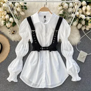 Lucy Puff sleeves Blouse with Gormmet Body Harness
