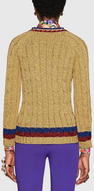 Lurex Cable Knit Sweater