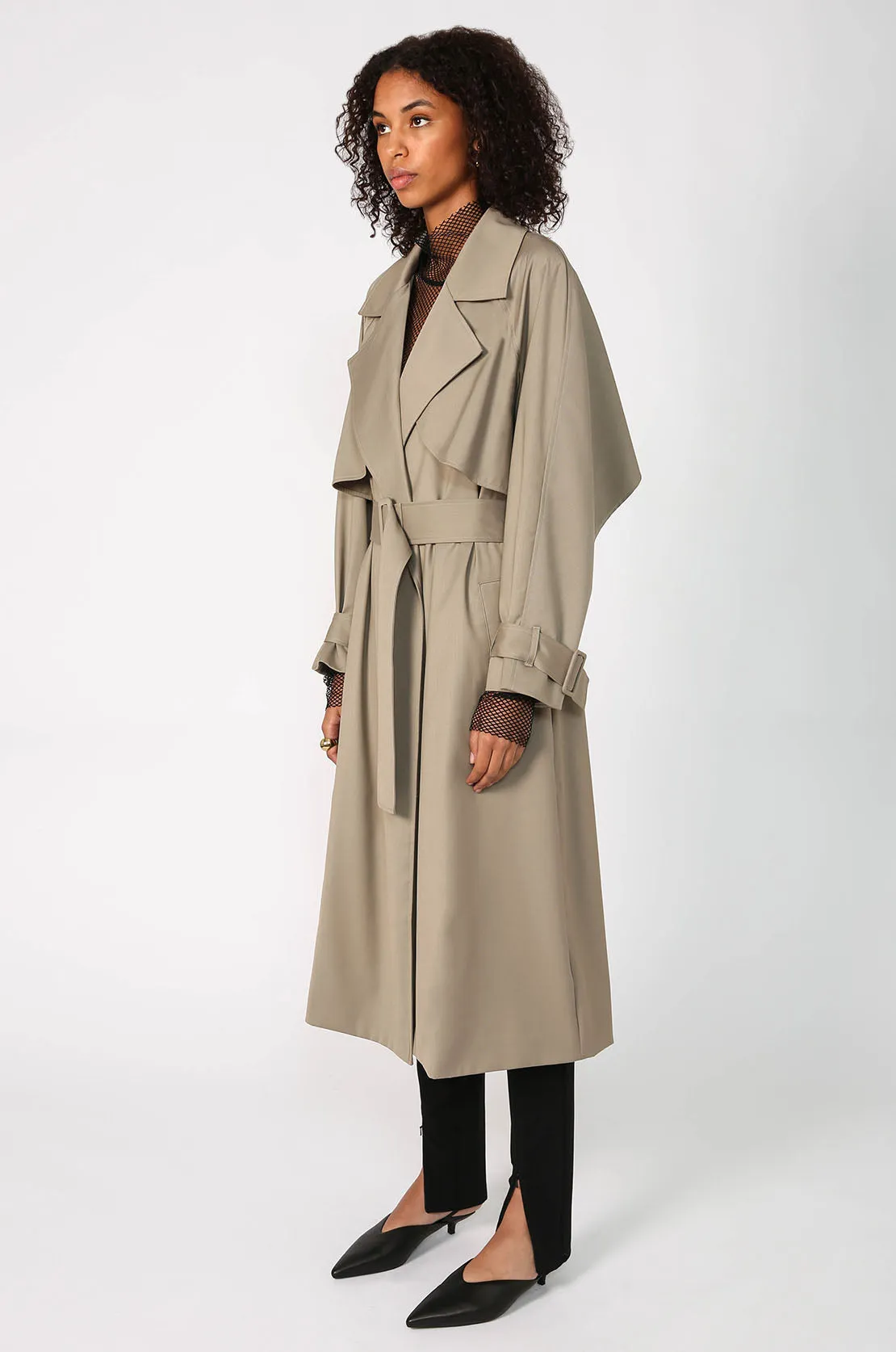 margin trench coat / sage green