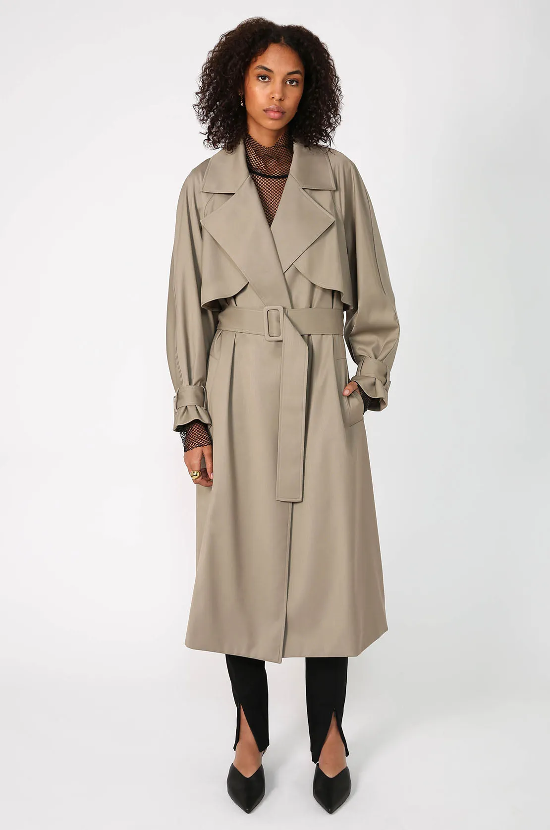 margin trench coat / sage green