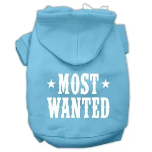 Most Wanted Screen Print Pet Hoodies Baby Blue Size Lg (14)