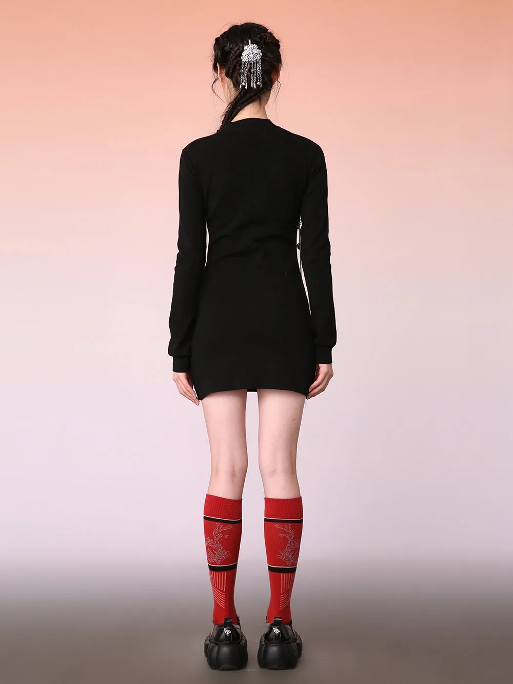MUKZIN Plain Look-thin Long Sleeve Short Charming Dresses