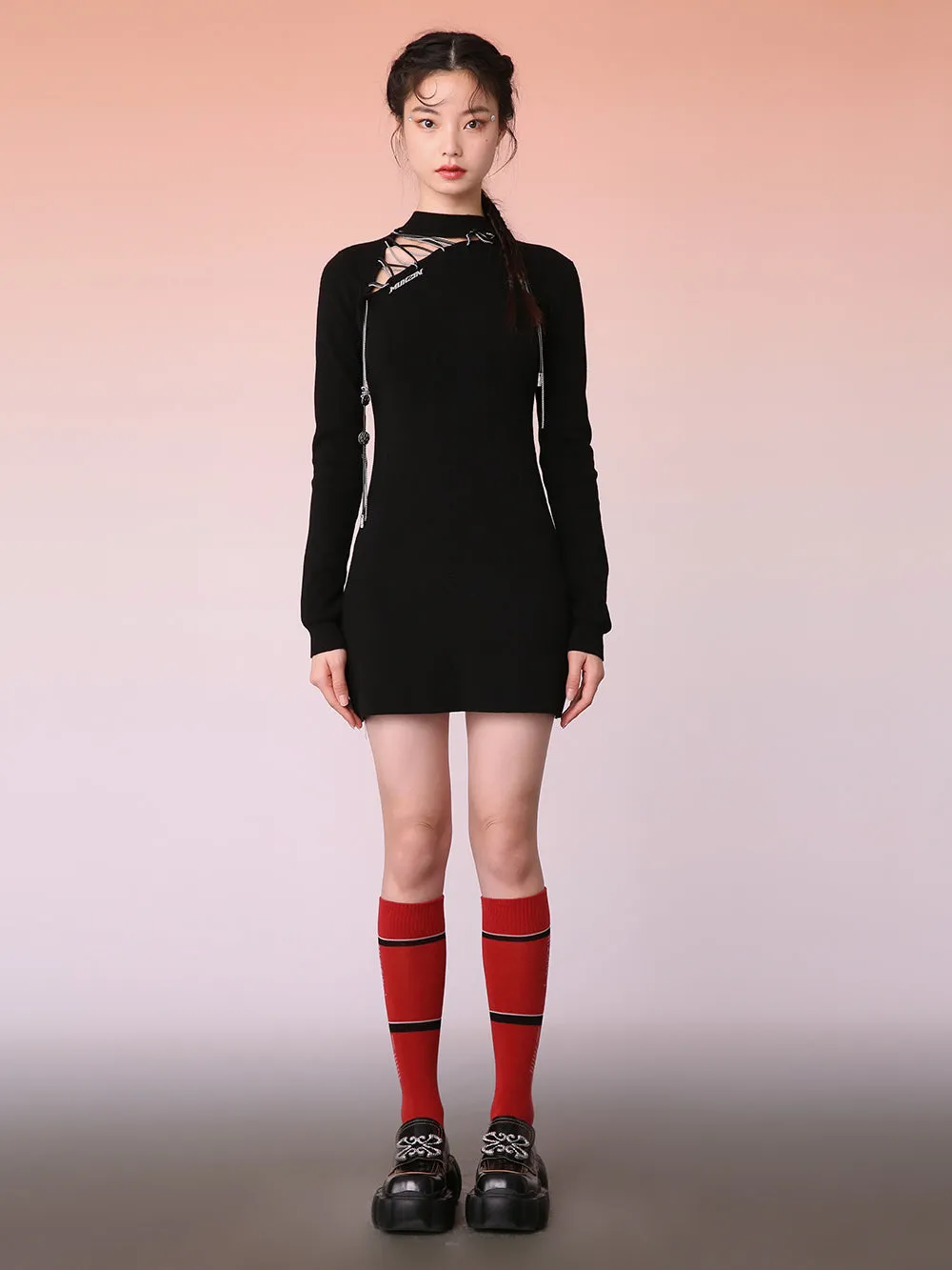 MUKZIN Plain Look-thin Long Sleeve Short Charming Dresses