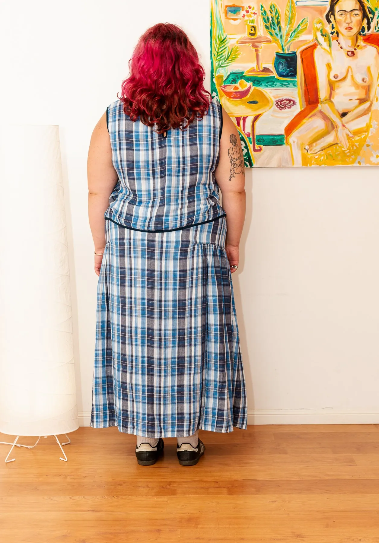 Nova Blouse | Reversible Blue and Black Check