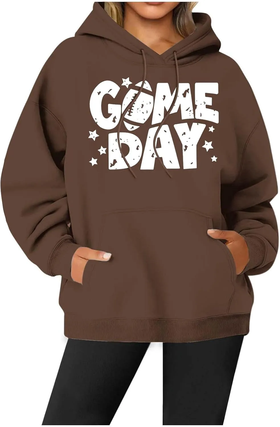 Oversized Hoodies for Women Letter Print Baggy Long Sleeve Stylish Perfect Tops Crew Neck Casual Pullover Sweatshirt