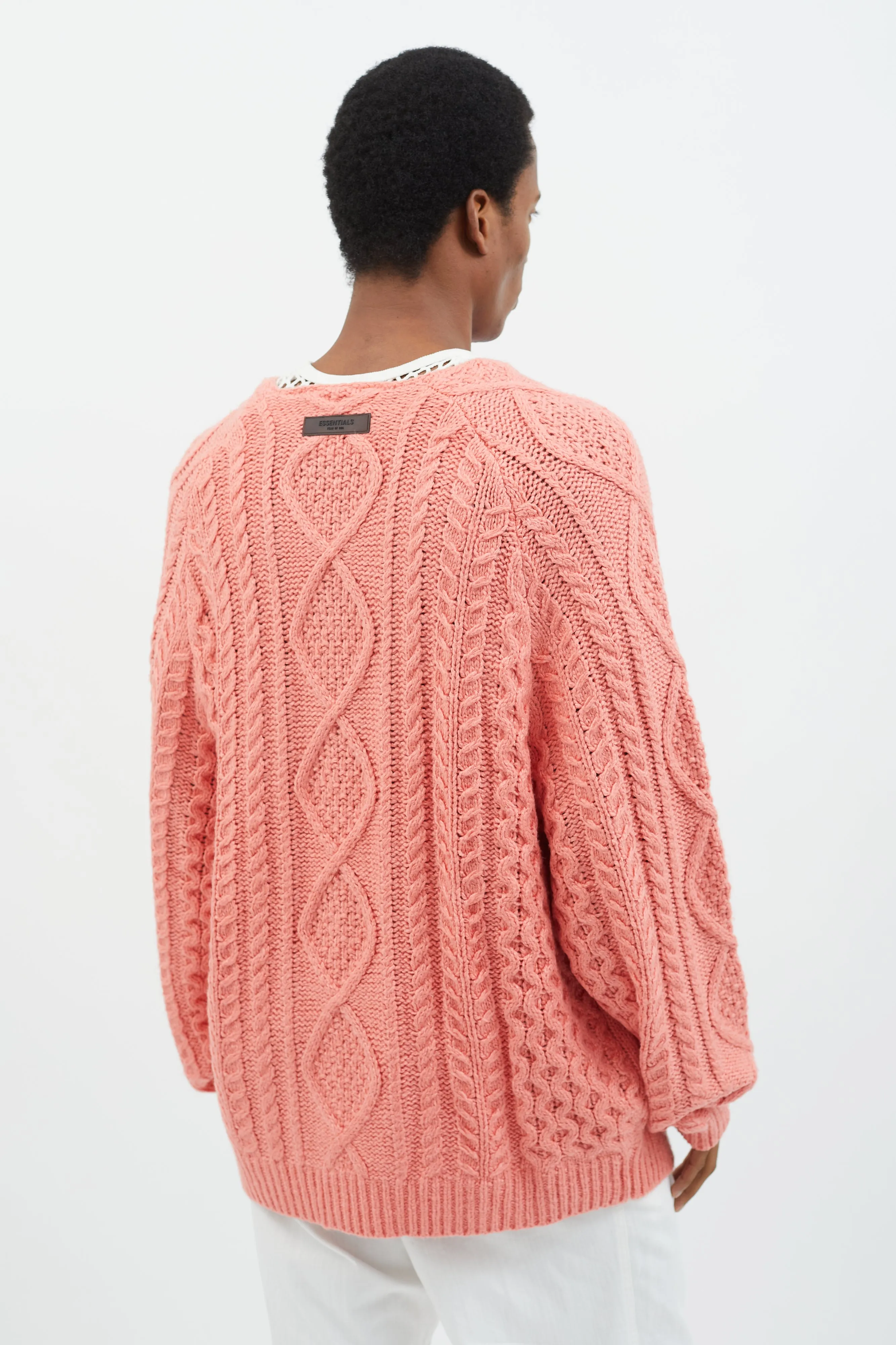 Pink Cable Knit Sweater
