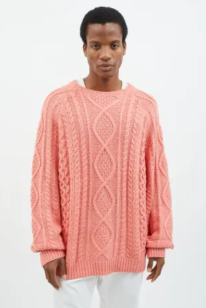 Pink Cable Knit Sweater