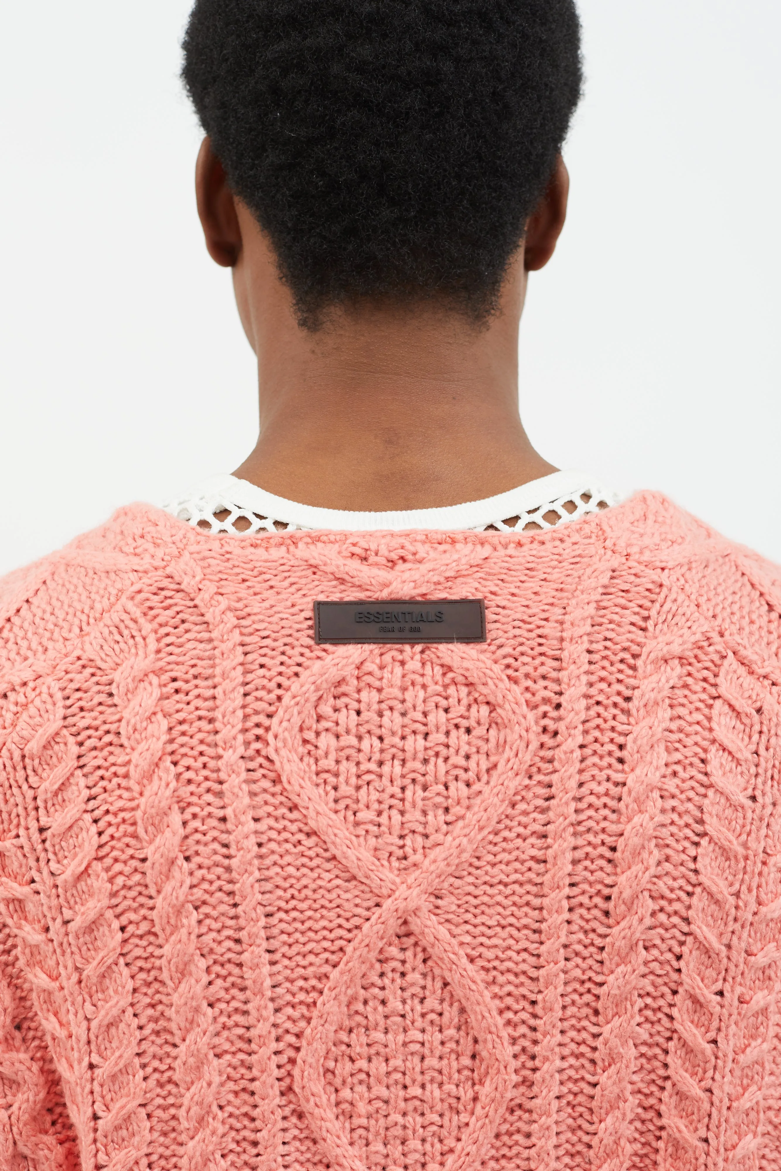 Pink Cable Knit Sweater