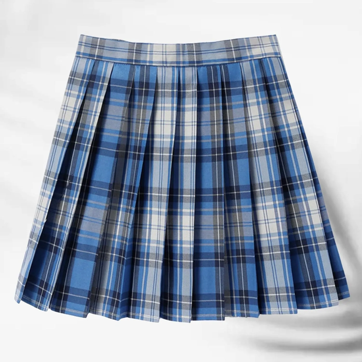 Pleated Skirts for Women Plus Size Y2K High Waist A-Line Tummy Control Uniform Trendy Plaid Mini Skirt for Girls