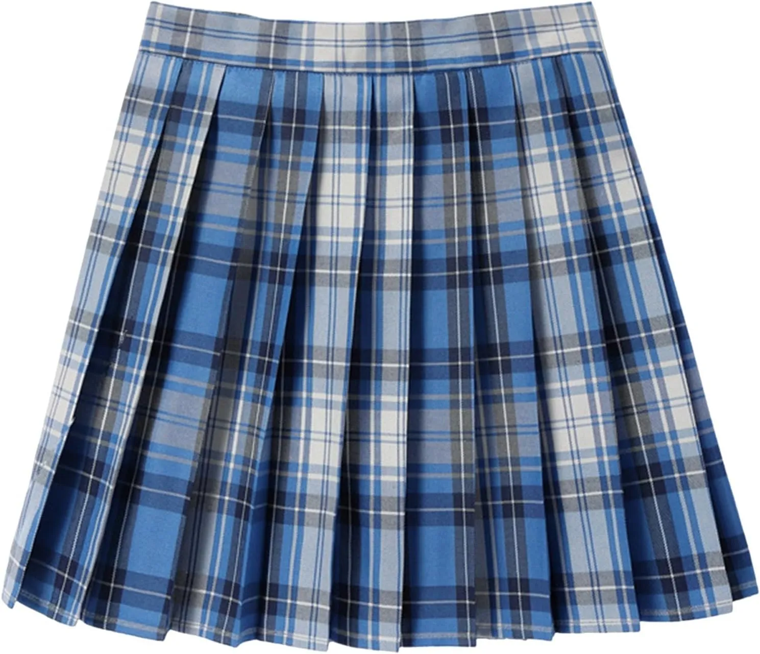 Pleated Skirts for Women Plus Size Y2K High Waist A-Line Tummy Control Uniform Trendy Plaid Mini Skirt for Girls