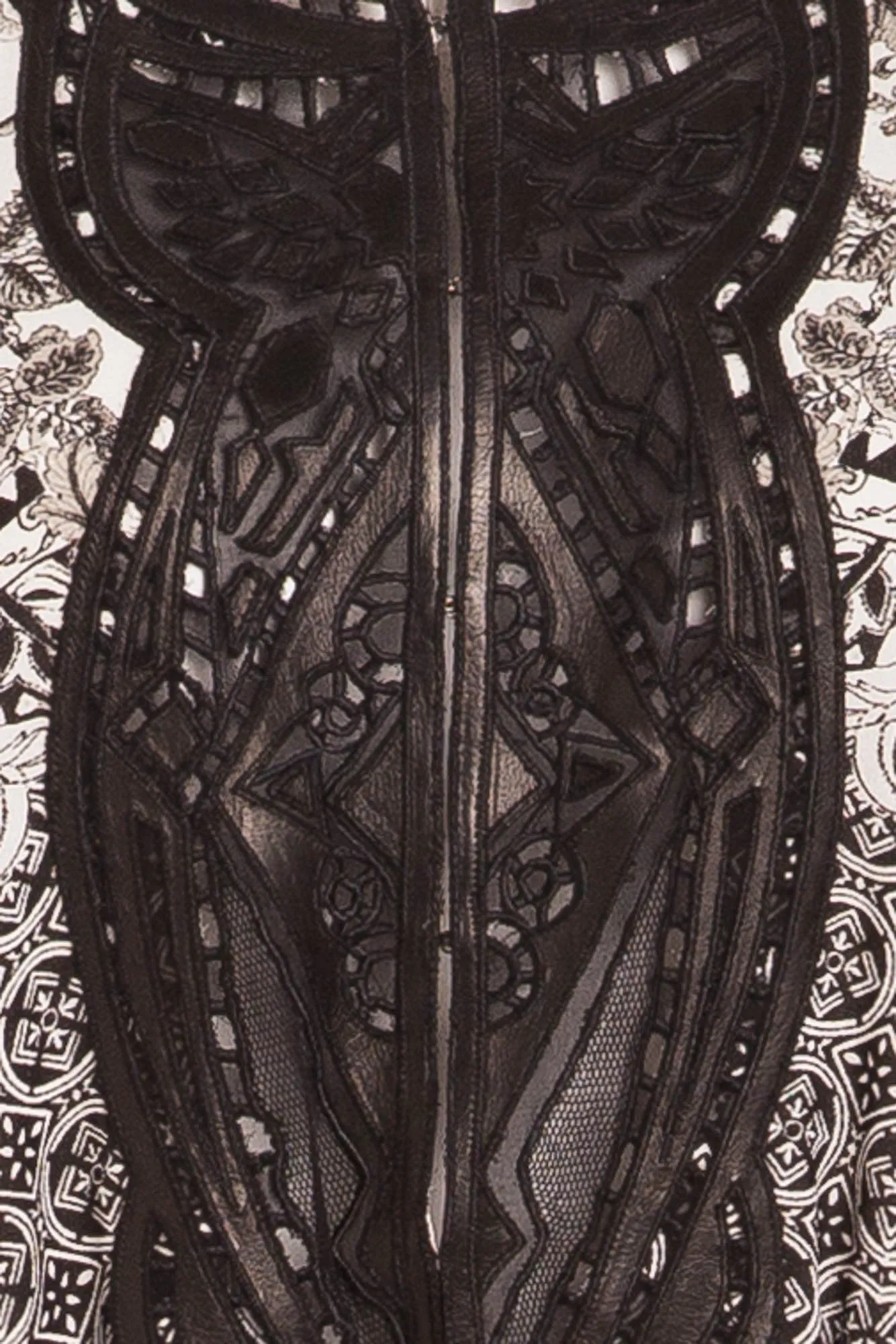 Roberto Cavalli - Leather Trimmed Crepe De Chine Mini Dress - IT 42